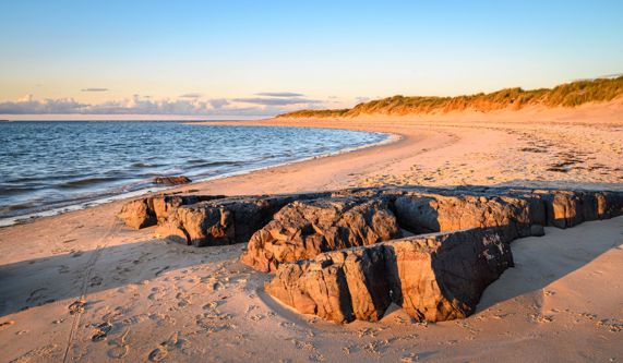 Budle Bay on a Fife Coastal Path Walking Holiday